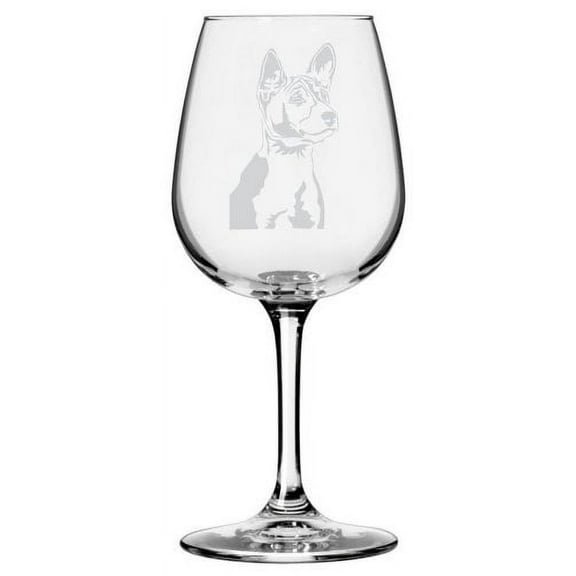 Basenji (Alternate) Dog Themed Etched All Purpose 12.75oz Libbey Wine Glass