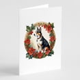 thumbnail image 1 of Basenji Christmas Flowers Greeting Cards Pack of 8 7 in x 5 in, 1 of 3