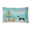 thumbnail image 1 of Basenji Christmas Tree Canvas Fabric Decorative Pillow, 1 of 4