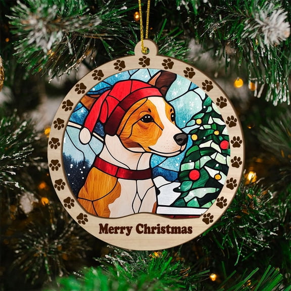 Basenji Christmas Tree Dog Ornament, Basenji Dog Christmas, Basenji Dog SunCatcher ,Christmas Decoration, Christmas Keepsake