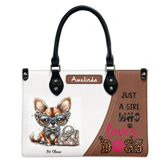 Basenji Dog Bag, Personalized Leather Handbags For Women - Personalized Leather Purse with Name - Tote Bags for Mom Grandma - Custom Gifts Ideas for Her, Gift for Dog Lover