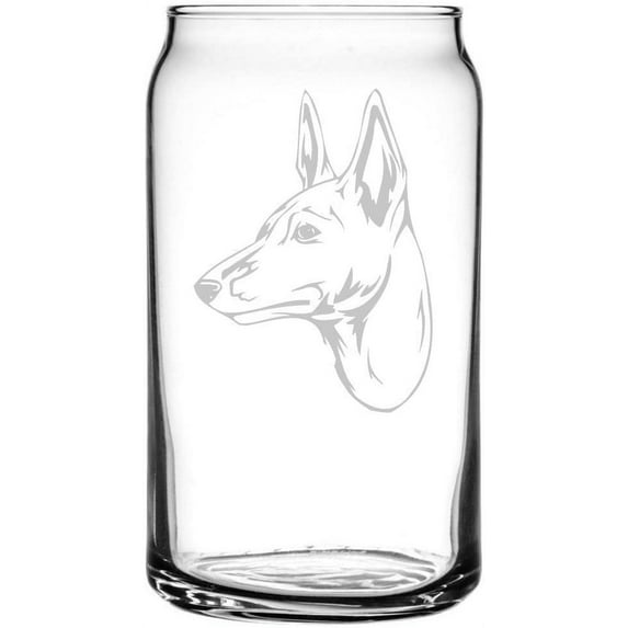 Basenji Dog Themed Etched All Purpose 16oz Libbey Can Glass