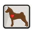 thumbnail image 1 of Basenji Dog with Heart Applique Multi-Color Embroidered Iron-On Patch - 2.0 Inch Mini, 1 of 5