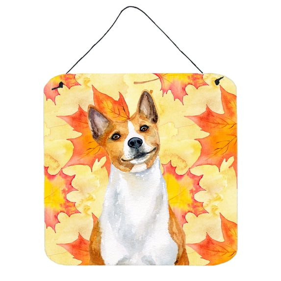 Basenji Fall Wall or Door Hanging Prints Yellow