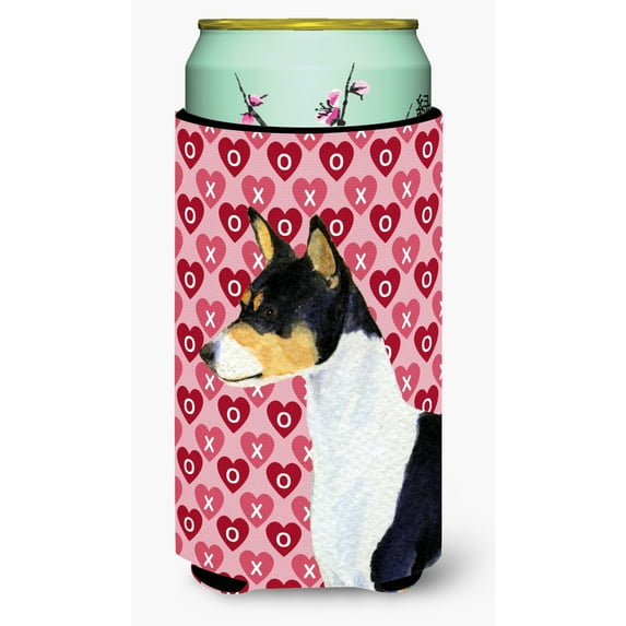 Basenji Hearts Love and Valentines Day Portrait Tall Boy Hugger