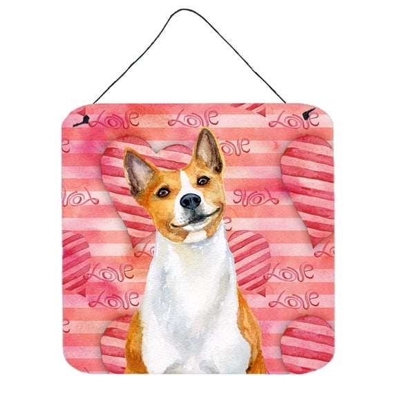 Basenji Love Wall or Door Hanging Prints Red