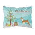 thumbnail image 1 of Basenji Merry Christmas Tree Canvas Fabric Decorative Pillow, 1 of 3