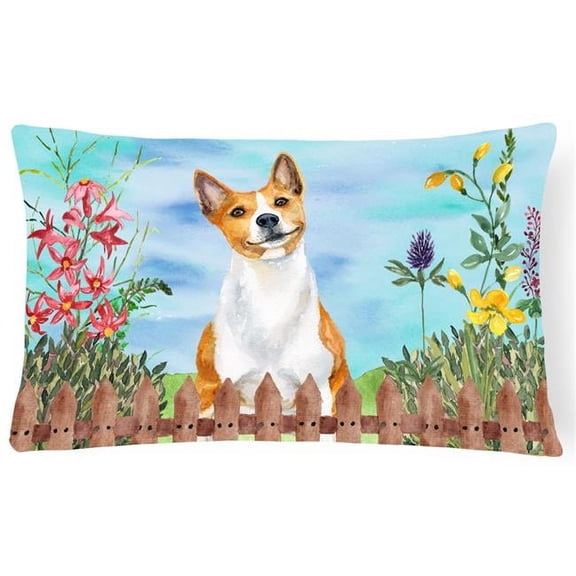 Basenji Spring Canvas Fabric Decorative Pillow