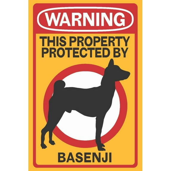 Basenji, Warning (36x54 Giclee Gallery Art Print, Vivid Textured Wall Decor)
