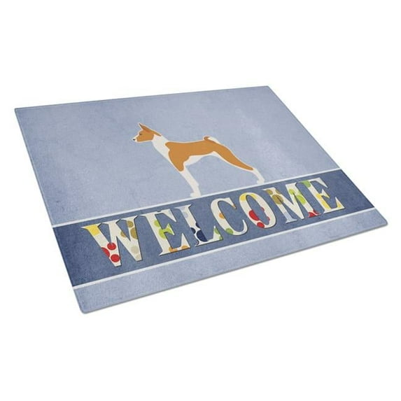 Basenji Welcome Glass Cutting Board - Large