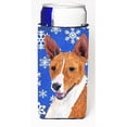 thumbnail image 1 of Basenji Winter Snowflakes Holiday Michelob Ultra bottle sleeves For Slim Cans, 1 of 1