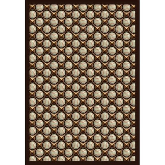 Bases Loaded Leather Glove 5 ft.4 in. x 7 ft.8 in. 100 Pct. STAINMASTER Nylon Machine Tufted- Cut Pile Sports Rug