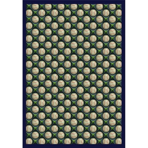 Bases Loaded Spring Training 5 ft.4 in. x 7 ft.8 in.  WearOn Nylon Machine Tufted- Cut Pile Sports Rug