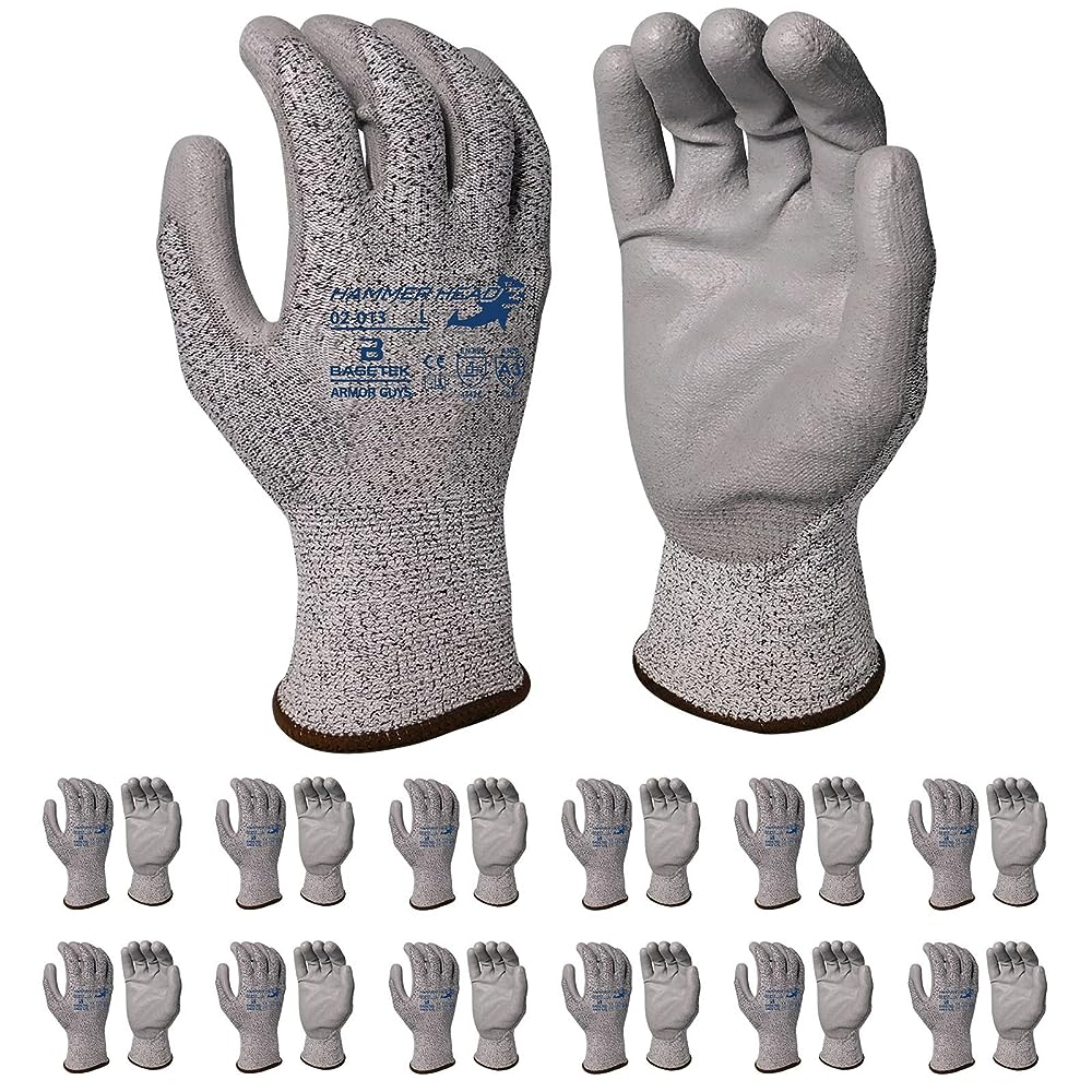 Basetek Protective Work Gloves A3 Cut Resistant Gloves Light