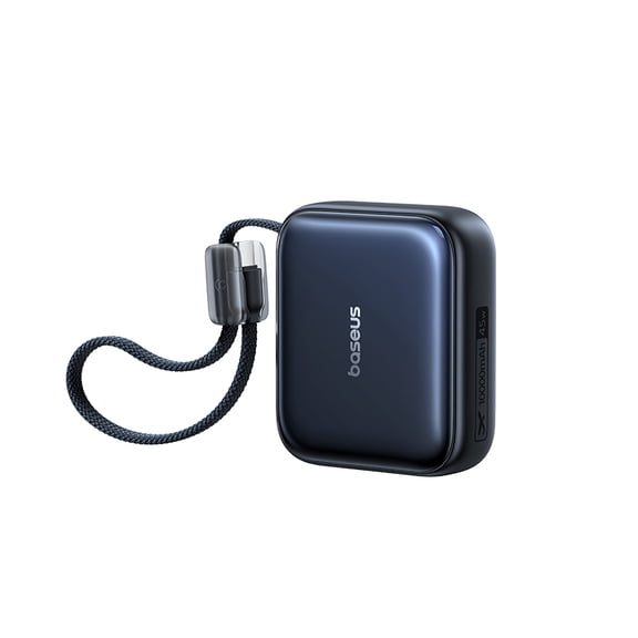 Baseus 10000mAh Mini Power Bank, 45W Portable Charger Built-in USB-C Cable, Ultra Small Sized Battery Pack, PicoGo AC22 Fast Charging Battery Bank