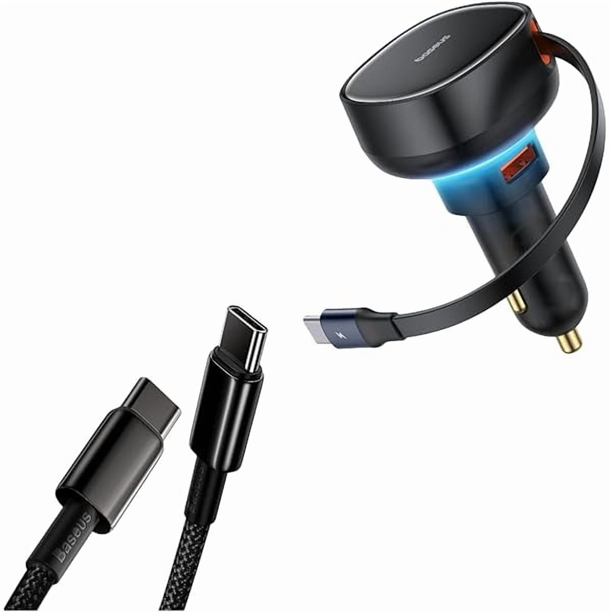 Baseus 100W PD 5A QC 4.0 Fast Charging Cable & 60W USB C Car Charger