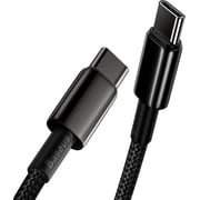 Baseus 100W USB C to C Fast Charging Cable, Zinc Alloy Nylon Braided Cord for iPhone 17 16 15 Pro Max, MacBook, Samsung