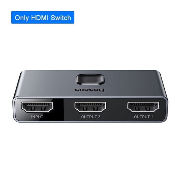 Baseus Bi-Directional HDMI Switch, 4K@60Hz HDR Audio Extractor, 2x1/1x2 Switcher Splitter for PS4, TV Box & More