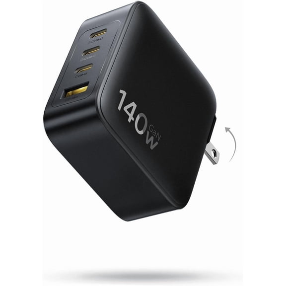 Baseus PD3.1 140W USB C Charger Block, 4-Port GaN Fast Charging Wall Adapter with Foldable Plug for MacBook, iPhone 17