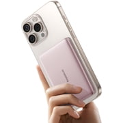 Baseus Picogo 5000mAh Portable MagSafe Power Bank with USB-C Cable, Wireless Charger, Pink