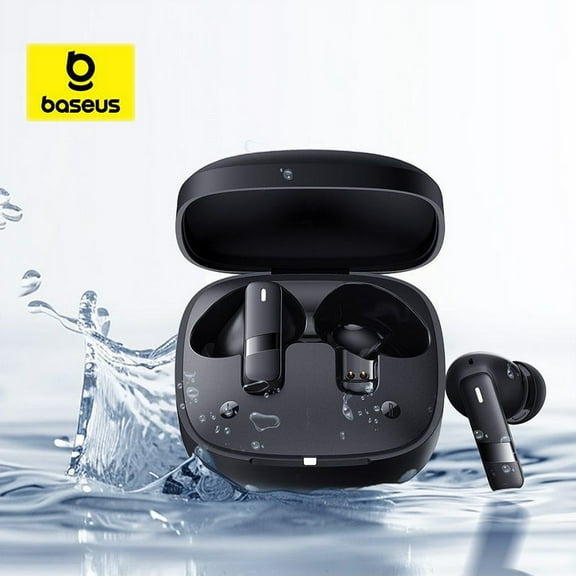 Baseus Buds Wired Mic, Wireless Earbuds 33 Hours, 20 Hz In-Ear Earphone, Black