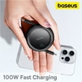 thumbnail image 1 of Baseus 100W Retractable USB C to USB Cable, 5A Fast Charging, 4-Stage Length Preset Charger Cord for iPhone 17, Galaxy S24, MacBook Pro, iPad Pro, Black, 1 of 12