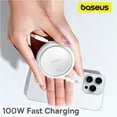 thumbnail image 1 of Baseus USB C Cable 100W Retractable USB C to USB C Fast Charging Cable, 3.3ft Type C Charger Cable 4-Stage Length , White, 1 of 10