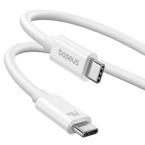 Baseus USB C Cable 3.3ft USB-C to USB-C Cable 240W Type C Fast Charging Data Cable, White