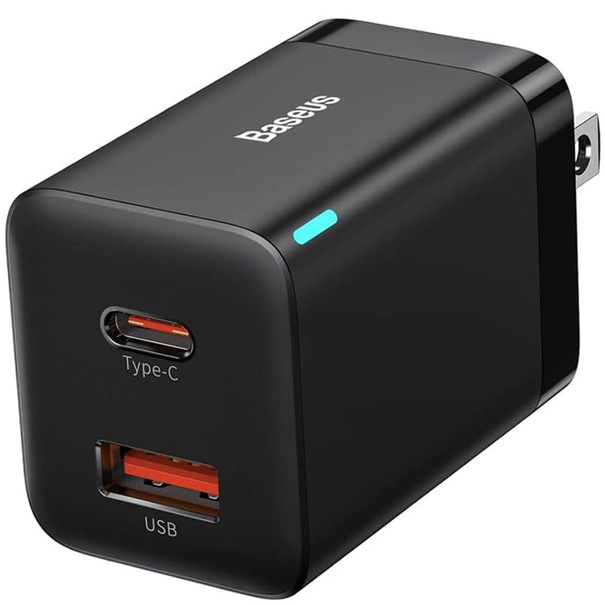 Baseus USB C Charger 30W Dual Port USB C PD Charger Type-C Fast Charging Wall Charger with Foldable Plug