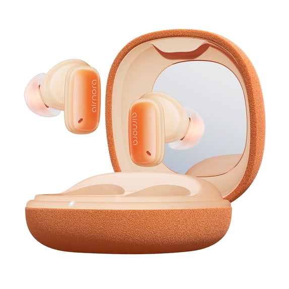 Baseus Active Noise Cancelling Earbuds Bluetooth 5.3 Wireless Earbuds App Customized Ear Buds, Airnora 2, Orange