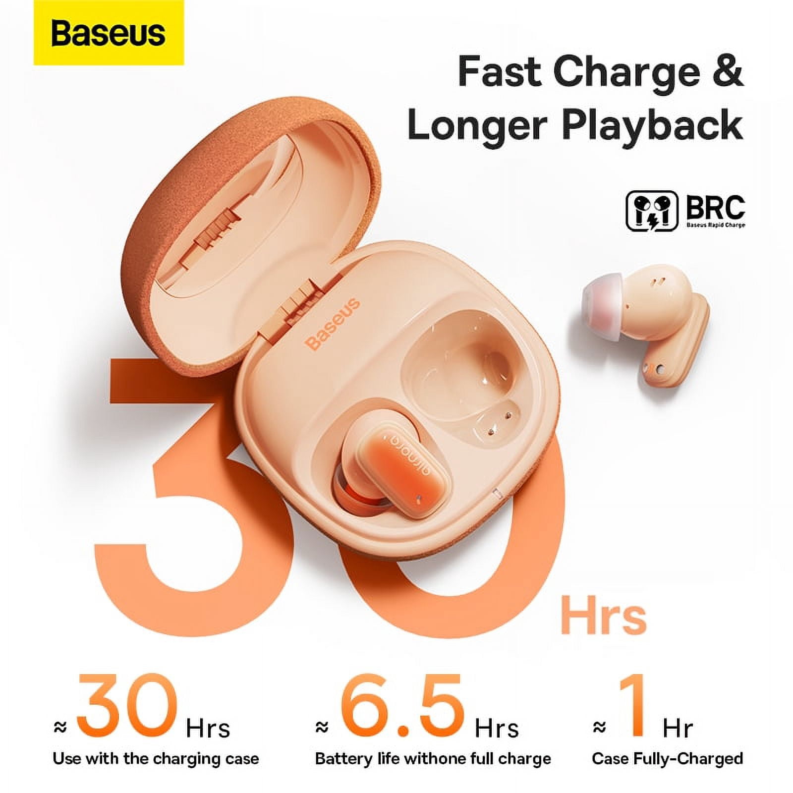 Baseus Wireless Earbuds, Active Noise Cancelling Earbuds with Mirror ...