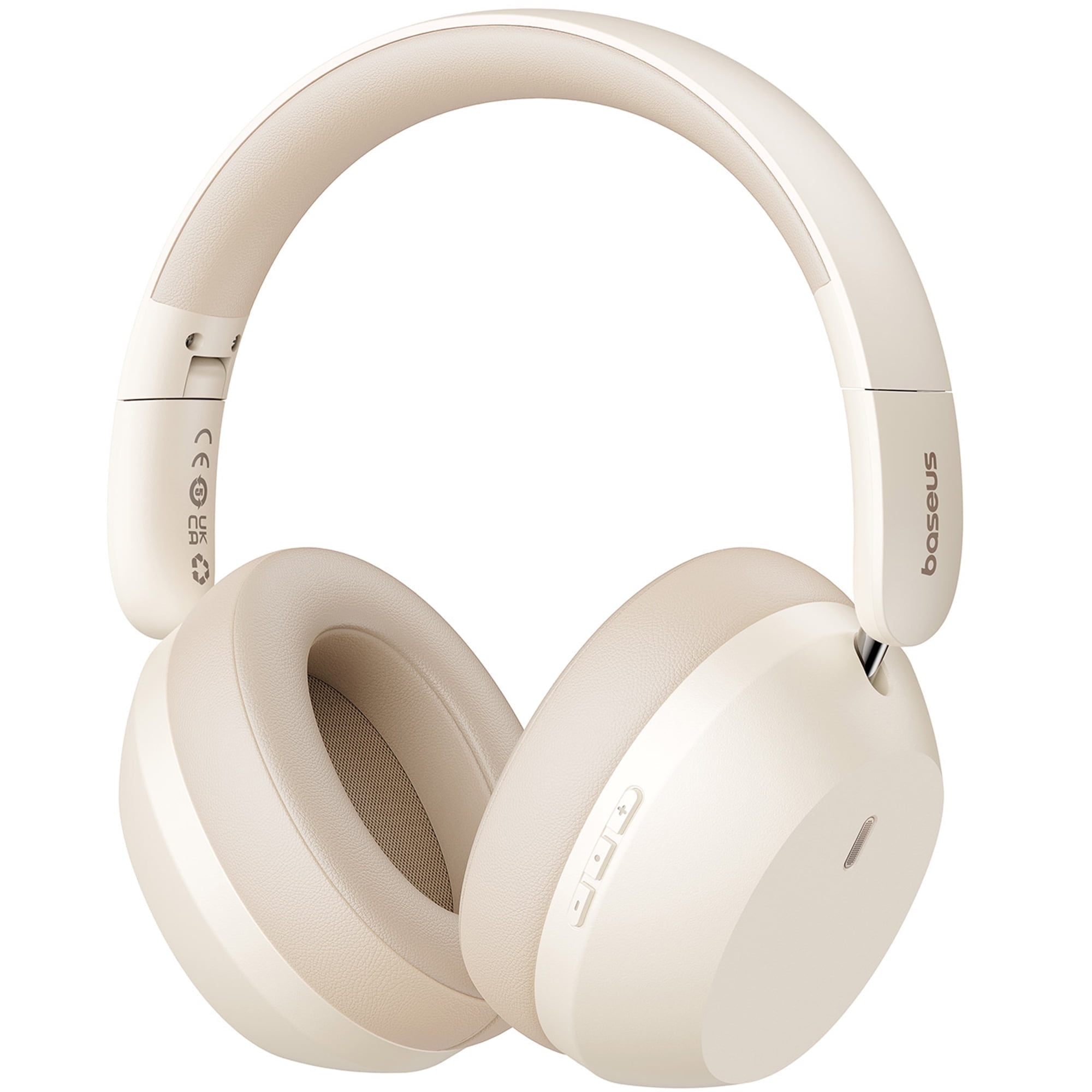 Baseus Over Ear Headphones Bluetooth 5.3 50H Playtime Foldable Wireless Headphone, White