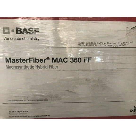 Basf masterfiber mac 360 ff Macrosyhthetic hybrid fiber (5 bags ) 5lbs each case