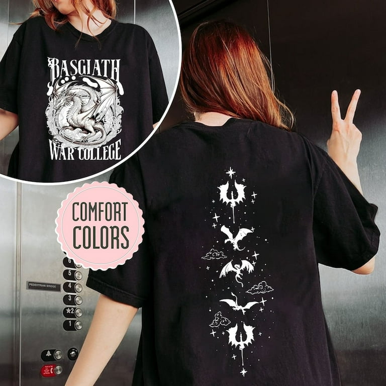 Basgiath War College 2 Sided Pattern Shirt Vintage Dragon Rider Tee Bookish Fourth Wing Sweatshirt Fantasy Inspired Apparel Comfort colors t shirt design 2 sided. Walmart