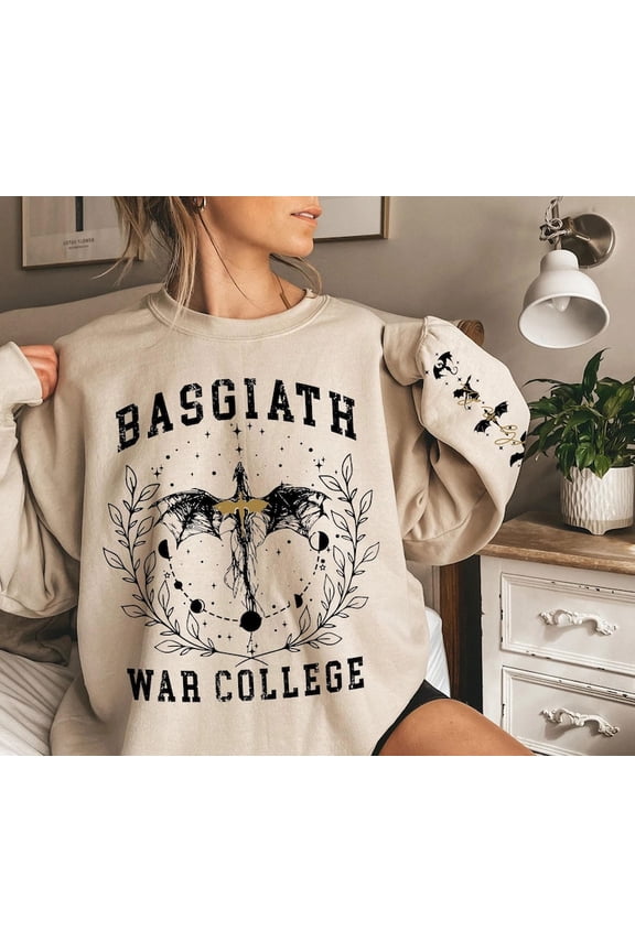 Basgiath War College Book Sweatshirt, Violet Sorrengail, Fourth Wing Sweatshirt - Sizes S-5XL ,Art Print JSC
