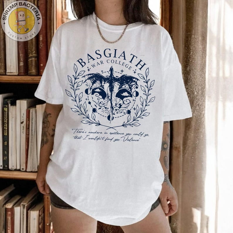 T-shirt Basgiath War College Dragon Rider - Maglietta Grafica Per Fan Della Serie Fourth Wing - Cotone Morbido, Manica Corta, Girocollo