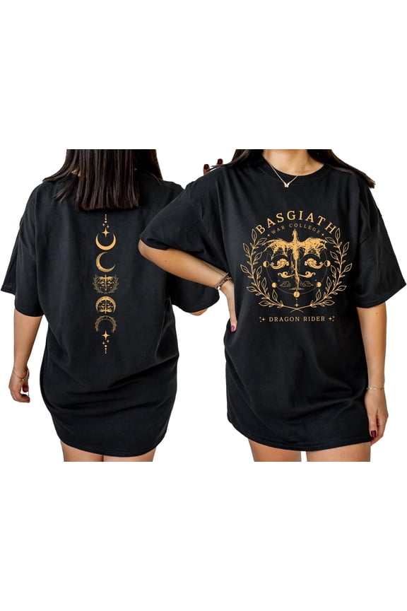 Basgiath War College Shirt - Fourth Wing Book Dragon Rider Rebecca 2 Sided T-Shirt