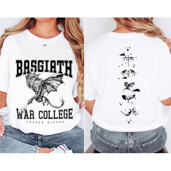 Basgiath War College shirt, Basgiath 2 Sided Tee, Dragon Riders Tee, Fly Or Die Tee, Riders Quadrant Tee, Fourth Wing Tee, Women