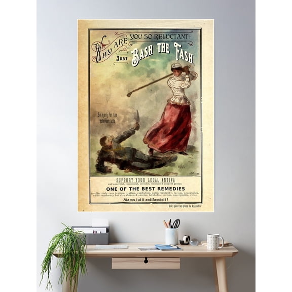Bash The Fash ! Poster Wall Art, Modern Wall Decor For Living Room Bedroom, 8x12 UNFRAMED