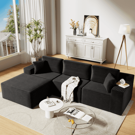 Bashaw Cloud Sectional Couch Sofa with Deep Seat, Modern Modular Sofa Couch for Living Room Bedroom, Upholstered Couches for Customizable Living Spaces, No Assembly Required (L Shape)