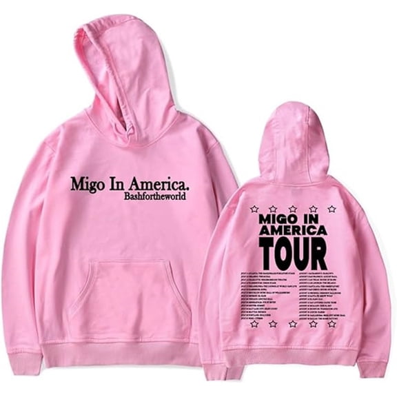 BashfortheWorld Migo In America Tour 2025 Hoodie Unisex Classic Fashion Sweatshirt Streetwear