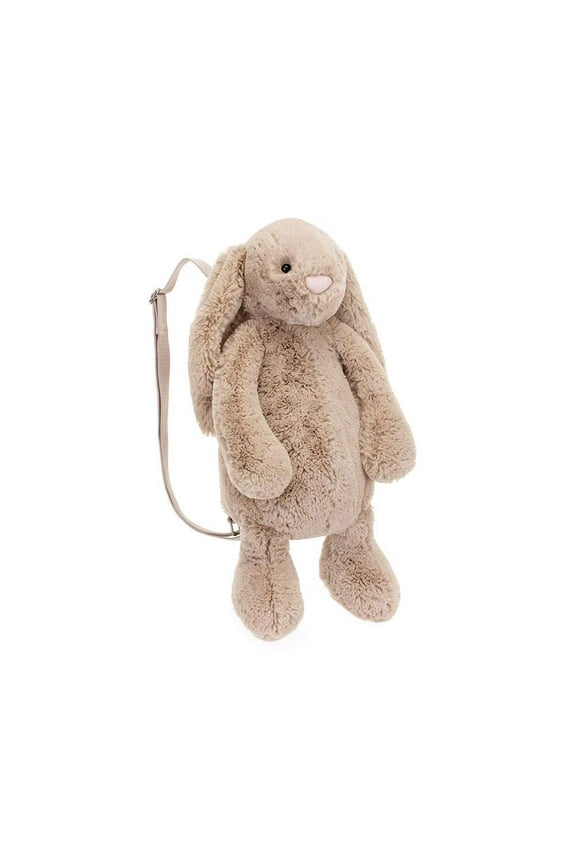 Bashful Bunny Beige Plush Backpack - Soft Stuffed Animal Toy Purse for Collectors, Unique Fashion Accessory Gift Beige