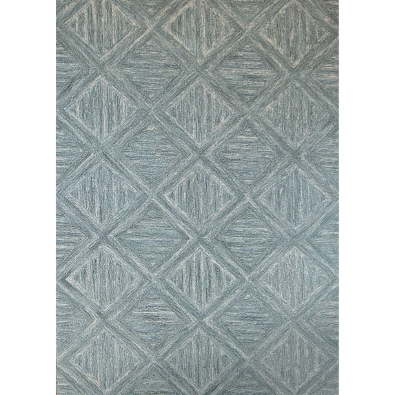 Bashian 30x96" Hand-Tufted Runner Transitional Wool Area Rug in Azure