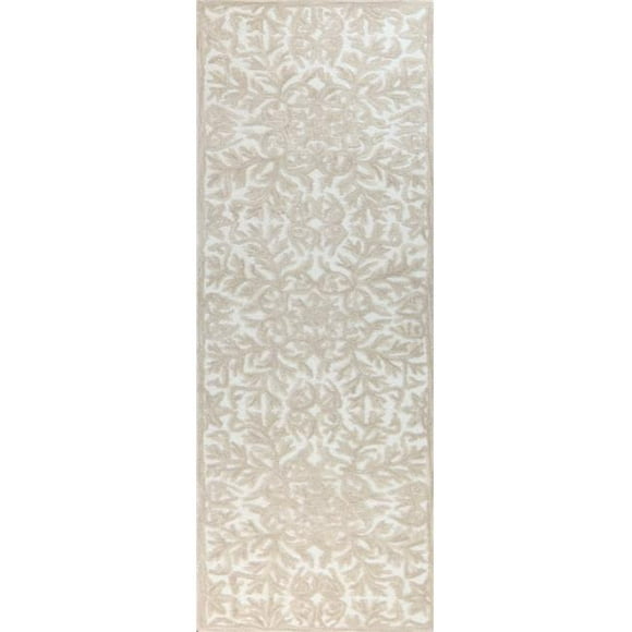 Bashian 30x96" Hand-Tufted Runner Transitional Wool Area Rug in Beige