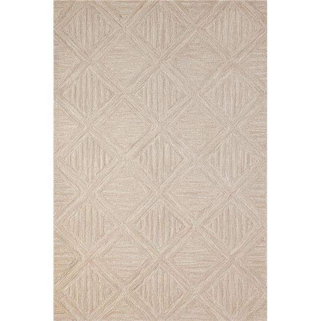Beige Handmade Wool Tufted Rectangular Area Rug 4' x 6'
