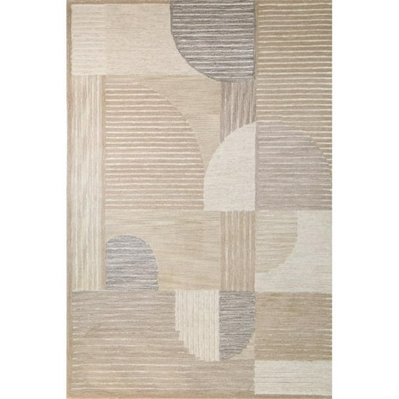 Bashian 42x66" Hand-Tufted Transitional Wool Area Rug in Beige