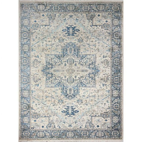 Bashian Century Geometric Transitional Polyester Power Loom Rectangle Area Rug - Cream - 7.9 ft. x 9.9 ft.