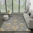 thumbnail image 1 of Bashian 90x114" Hand-Tufted Transitional Wool Area Rug in Teal, 1 of 6
