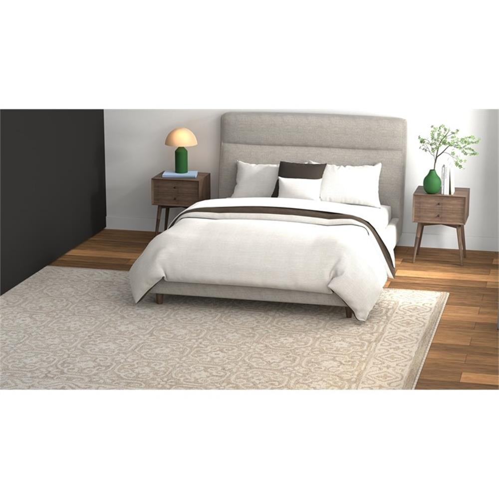 Handmade Beige Wool Rectangular 5' x 7' Tufted Area Rug