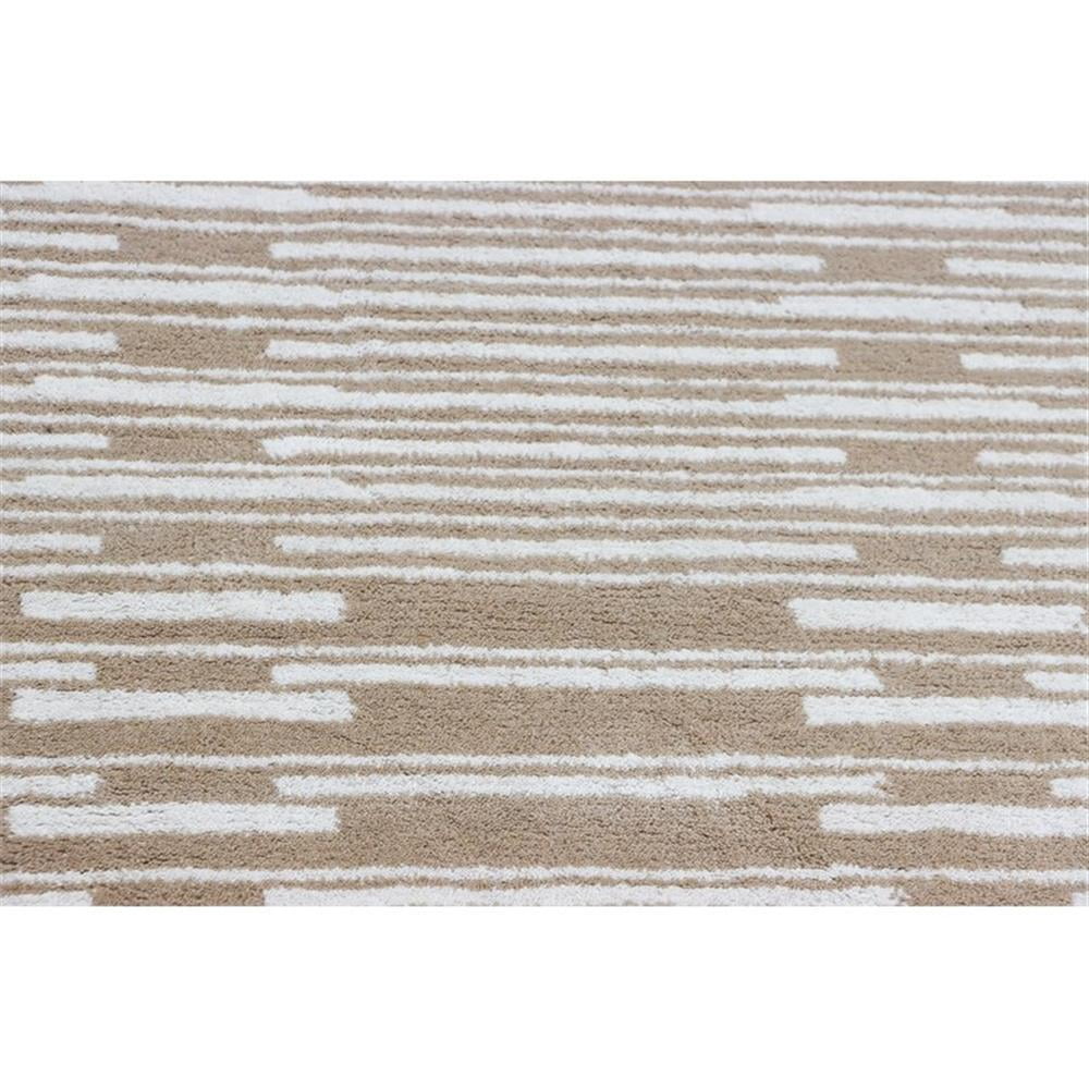Handmade Beige and White Wool 9' x 12' Tufted Area Rug